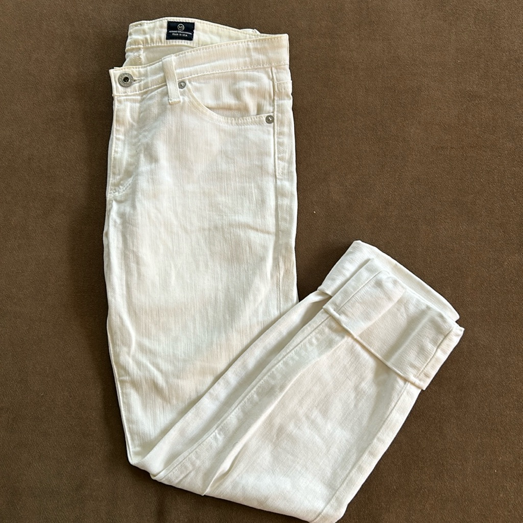 Cuffed White Jeans